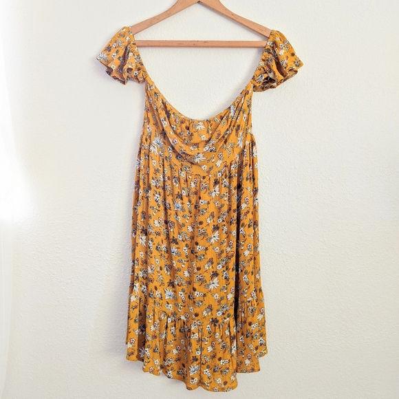 Mossimo Supply Co. Dresses & Skirts - Mossimo Peasant Style Off Shoulder Yellow Dress